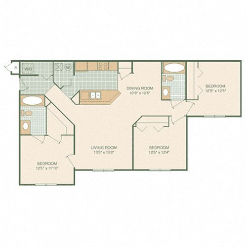 3 Bedroom 2 Bath 2D Floorplan_Logan Heights Sanford, FL 3 Bedroom 2 Bath 2D Floorplan_Logan Heights Sanford, FL